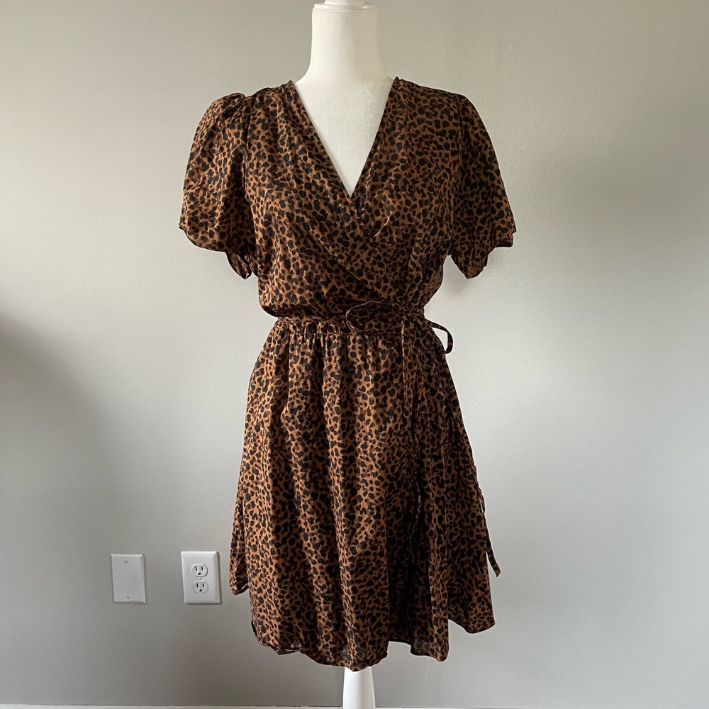 Madwell Leopard Print Wrap Dress